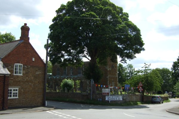 Picture of Tilton centre looking toward St Peters Church.